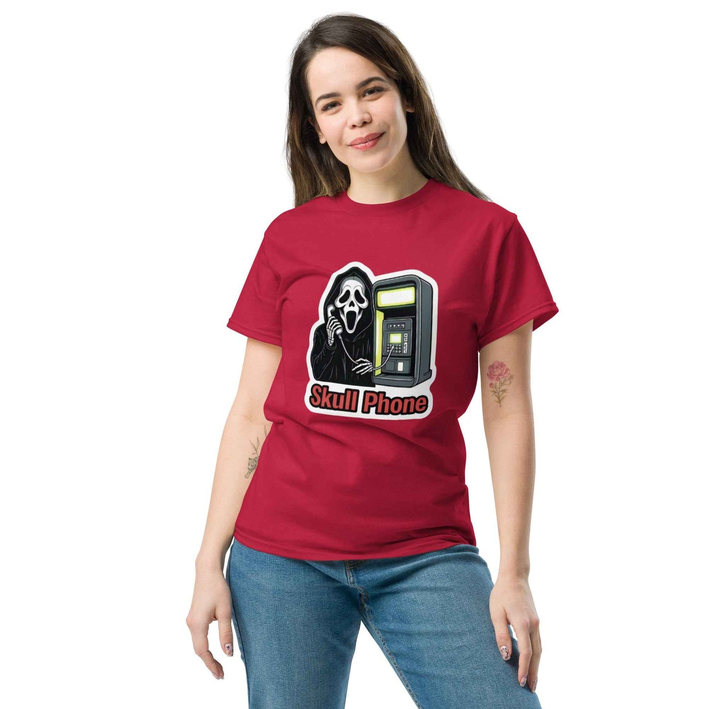 Skull Phone Skeleton Unisex classic tee