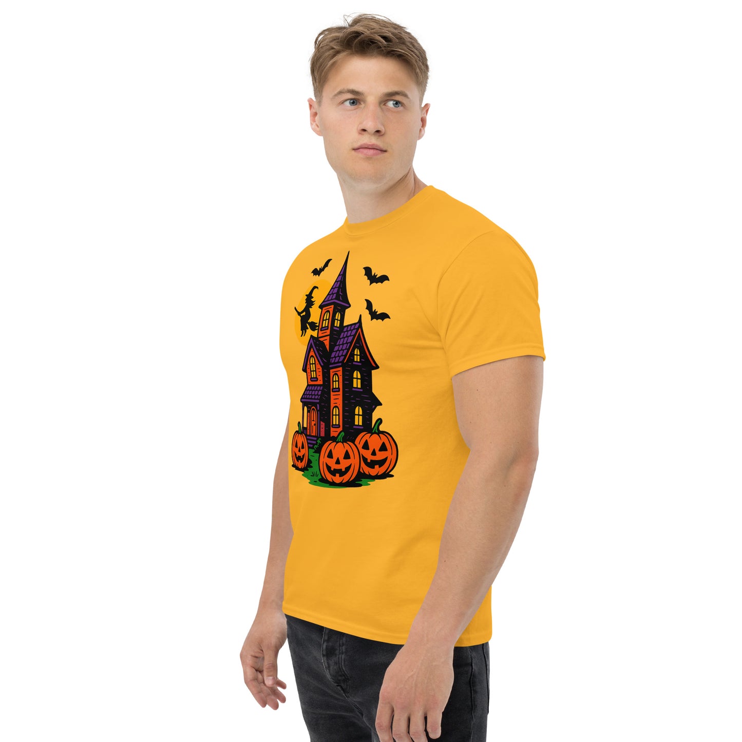 Haunted Halloween House Unisex classic tee  from Rare Plus Apparel – unique movie & pop culture inspired design.