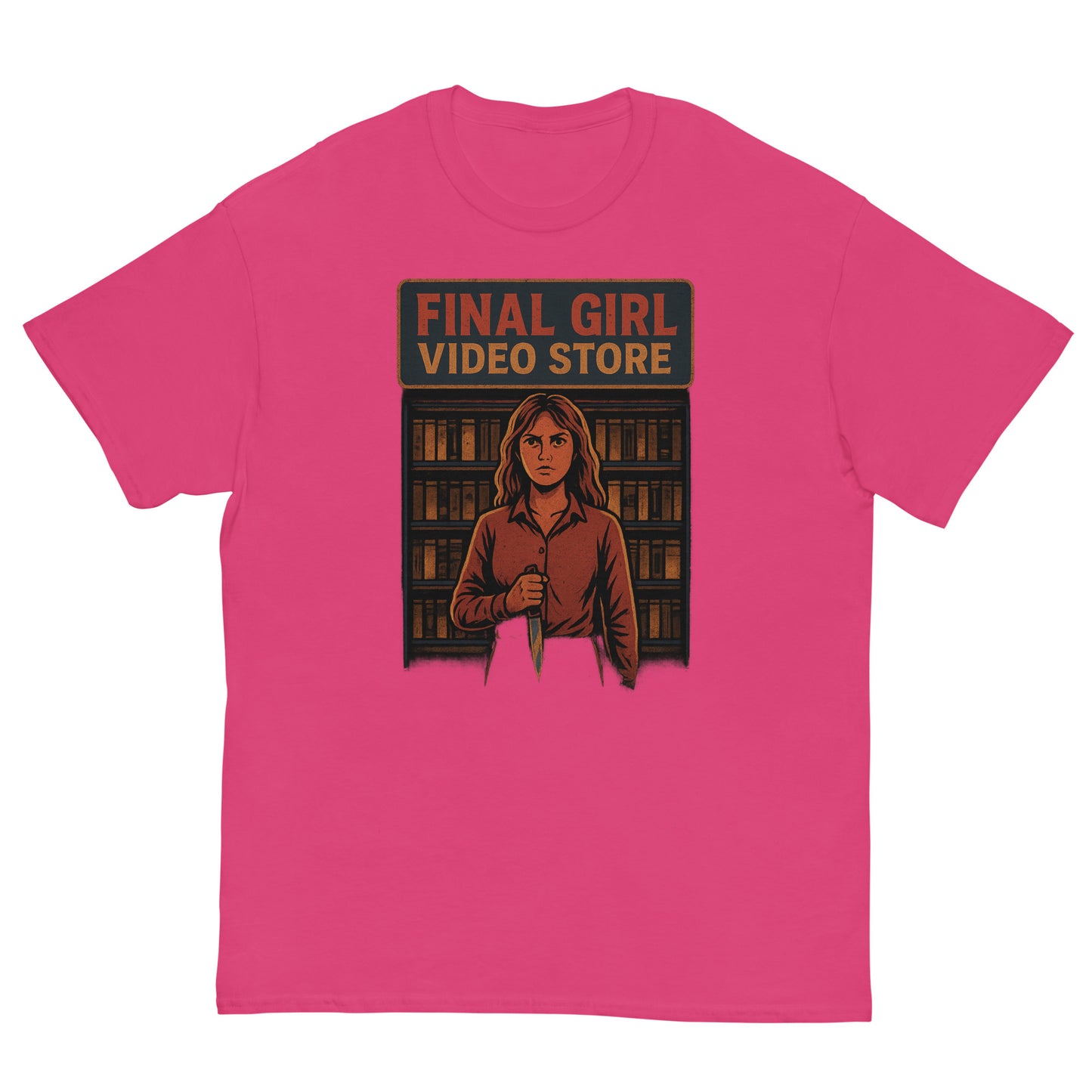 Final Girl Video Store Unisex classic tee  from Rare Plus Apparel – unique movie & pop culture inspired design.