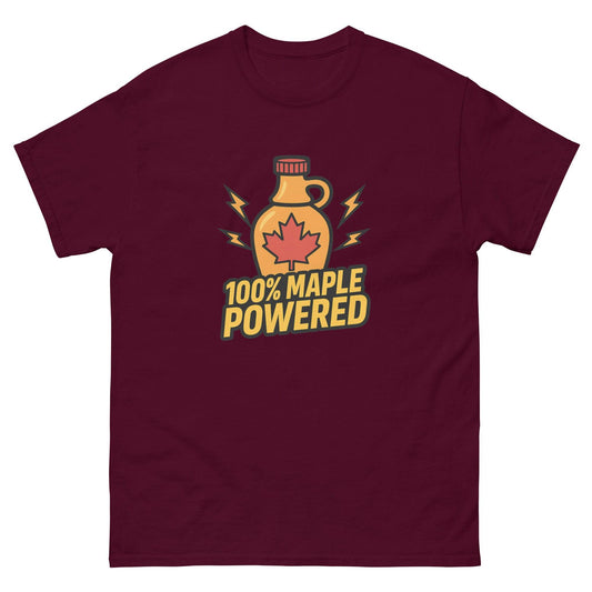 100% Maple Powered Unisex classic tee  from Rare Plus Apparel – unique movie & pop culture inspired design.