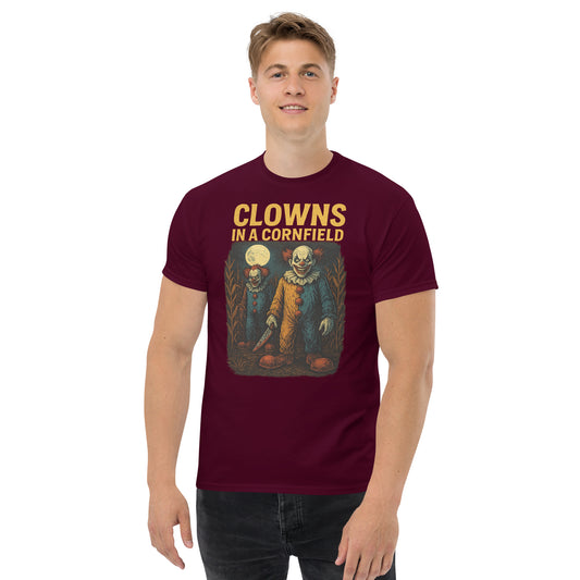 Clowns in a Cornfield Unisex classic tee  from Rare Plus Apparel – unique movie & pop culture inspired design.