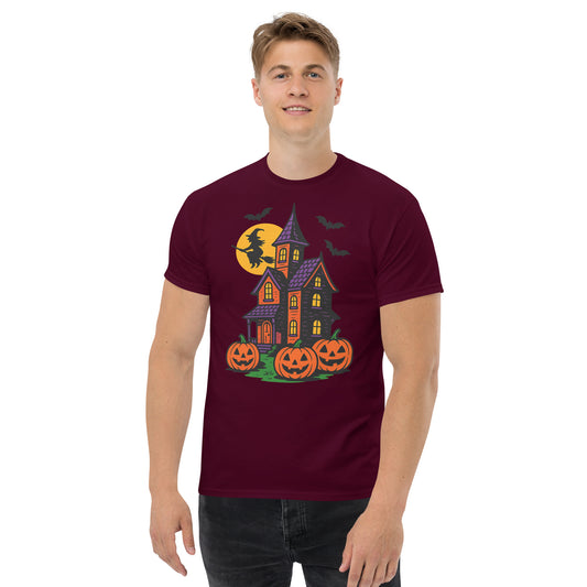 Haunted Halloween House Unisex classic tee  from Rare Plus Apparel – unique movie & pop culture inspired design.
