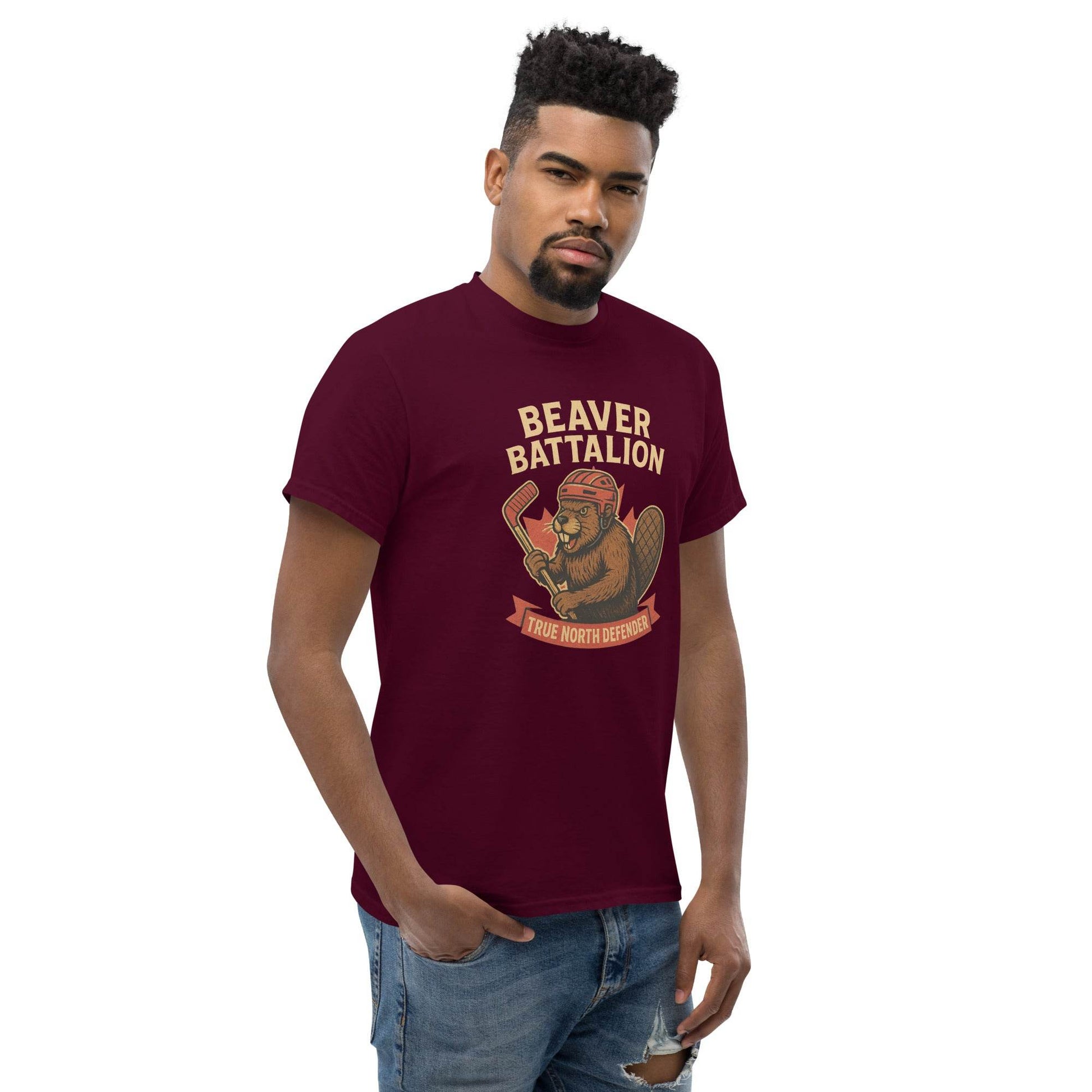 Beaver Battalion – True North Defender Unisex classic tee  from Rare Plus Apparel – unique movie & pop culture inspired design.