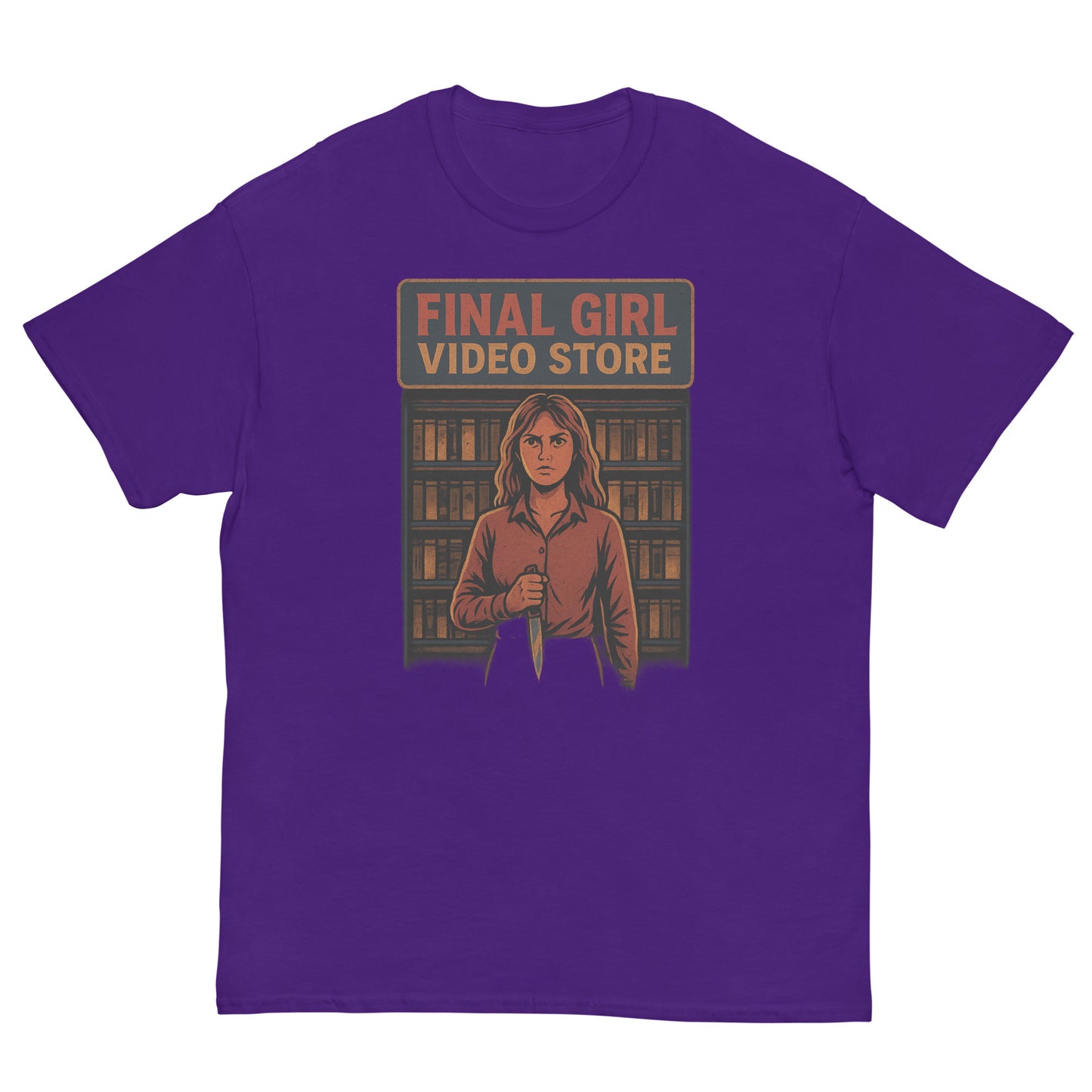 Final Girl Video Store Unisex classic tee  from Rare Plus Apparel – unique movie & pop culture inspired design.