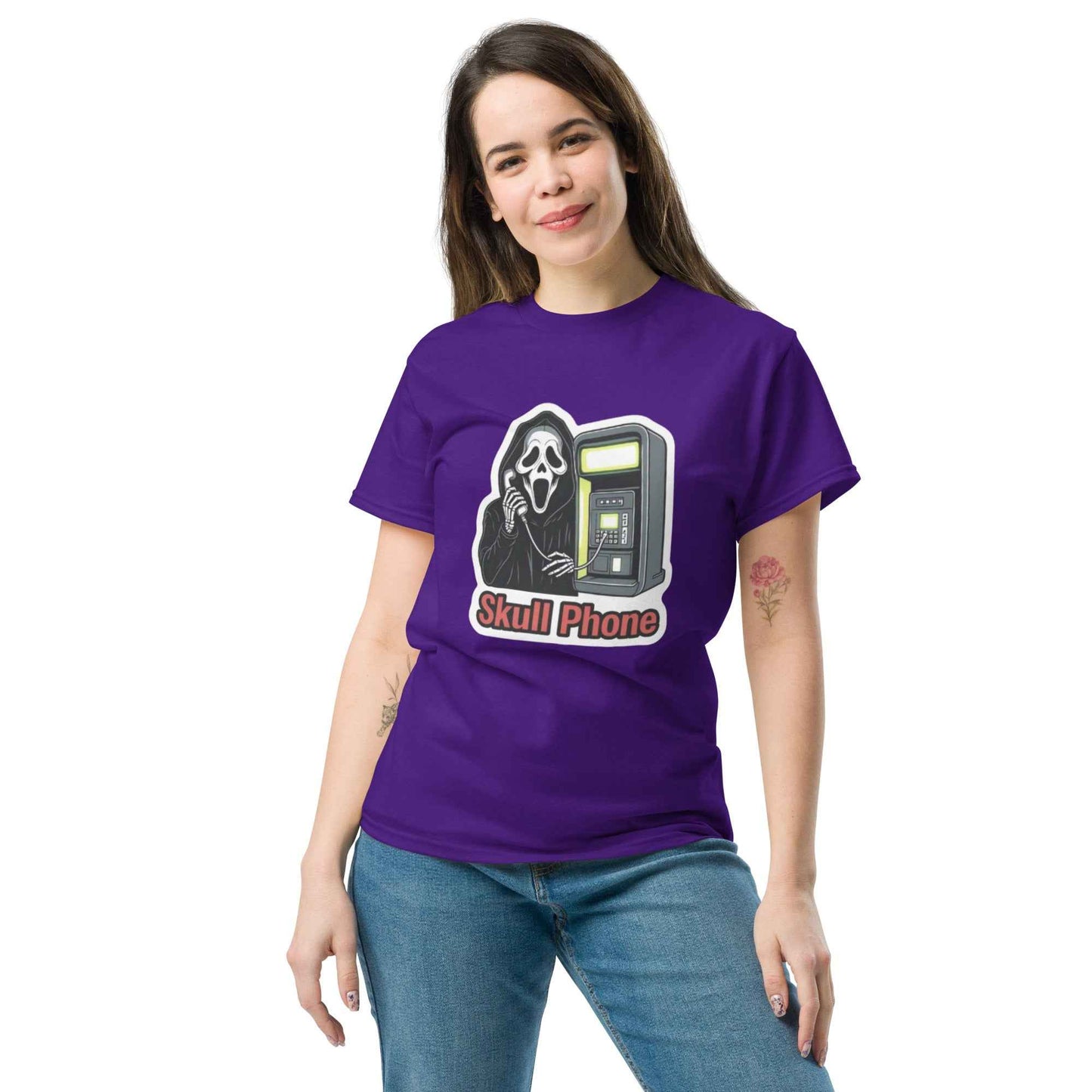 Skull Phone Skeleton Unisex classic tee
