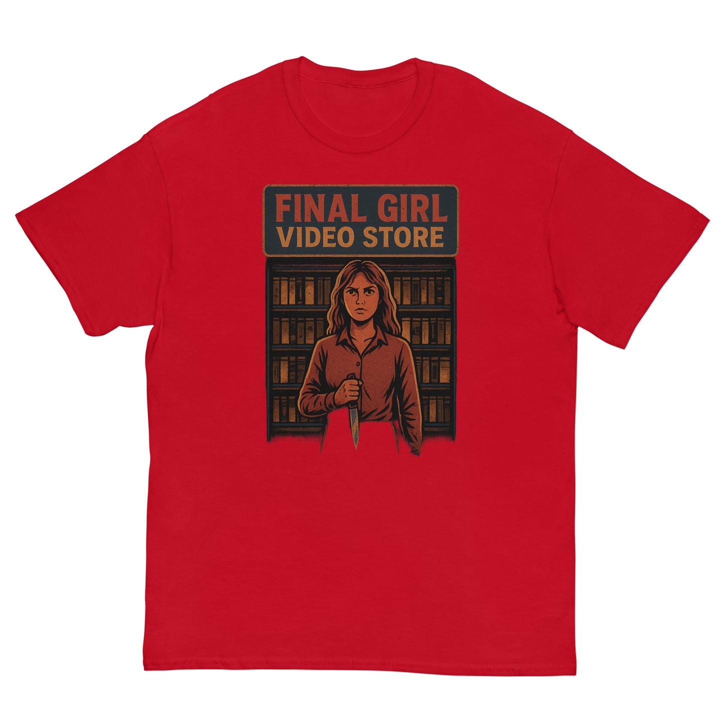Final Girl Video Store Unisex classic tee  from Rare Plus Apparel – unique movie & pop culture inspired design.