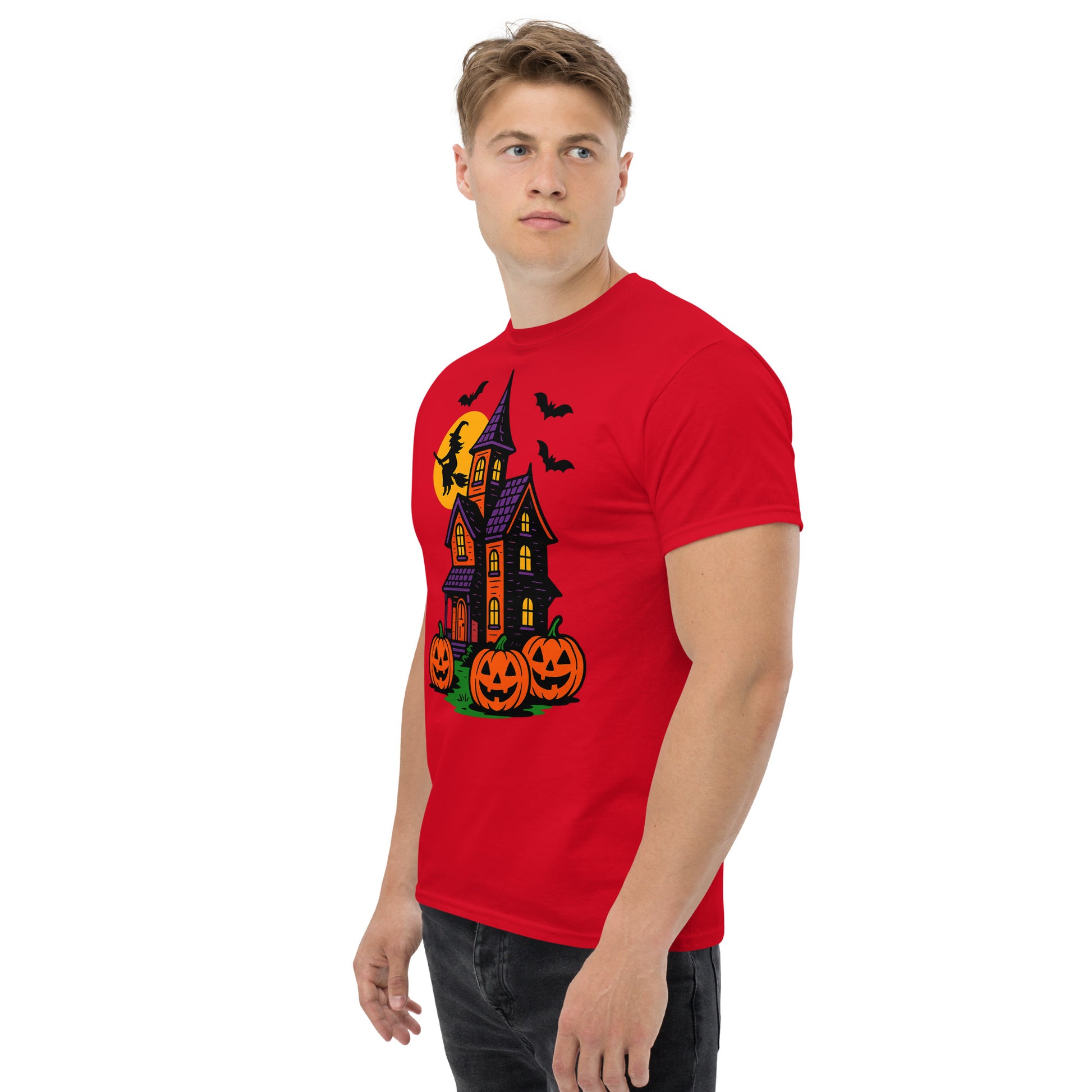 Haunted Halloween House Unisex classic tee  from Rare Plus Apparel – unique movie & pop culture inspired design.