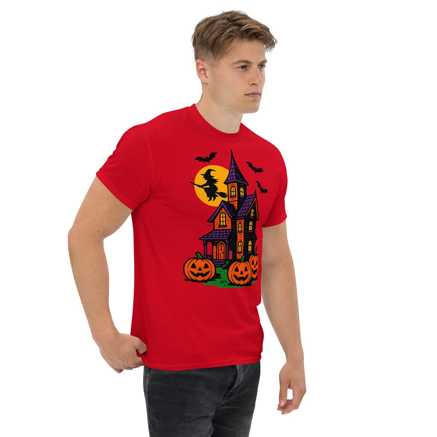 Haunted Halloween House Unisex classic tee  from Rare Plus Apparel – unique movie & pop culture inspired design.
