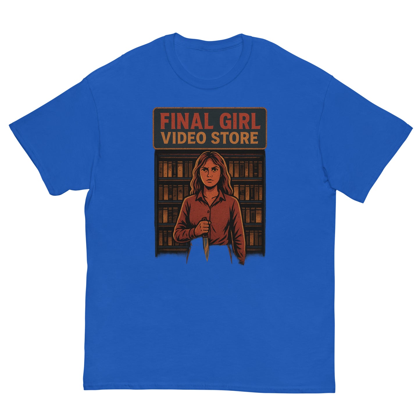 Final Girl Video Store Unisex classic tee  from Rare Plus Apparel – unique movie & pop culture inspired design.