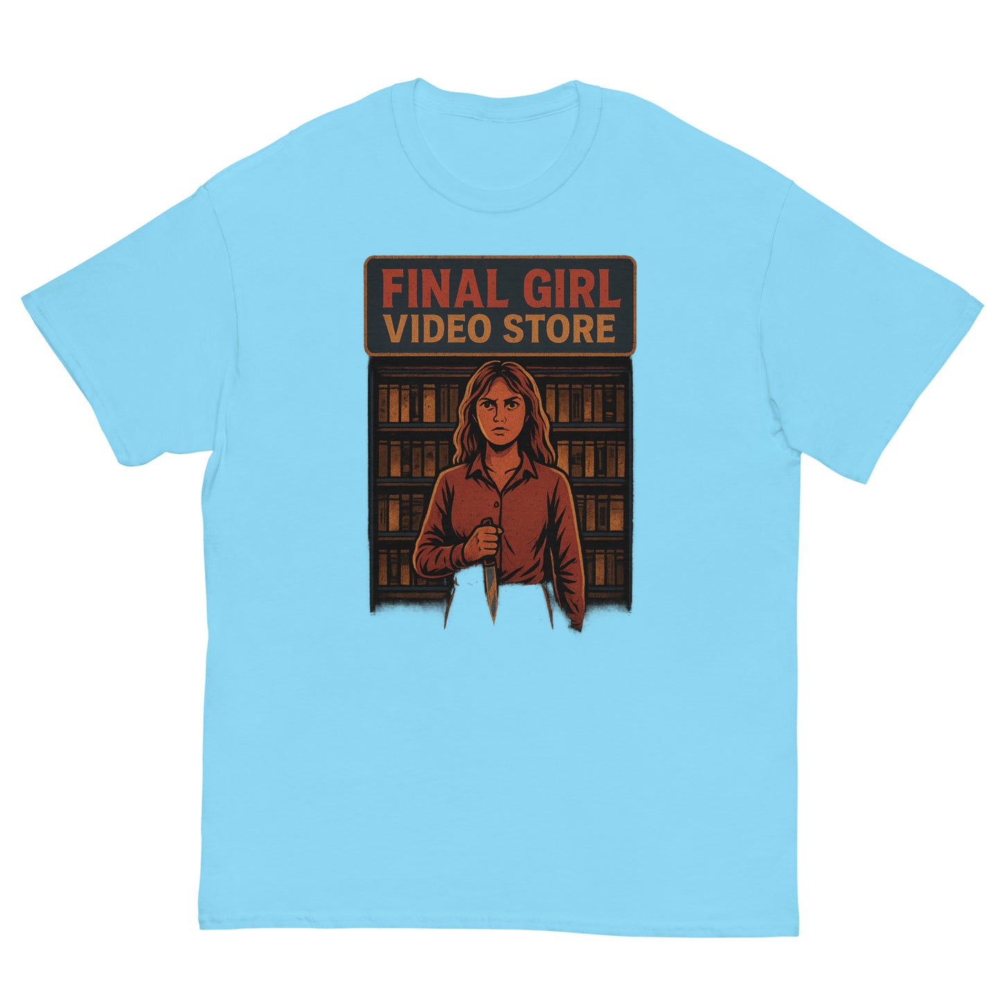 Final Girl Video Store Unisex classic tee  from Rare Plus Apparel – unique movie & pop culture inspired design.