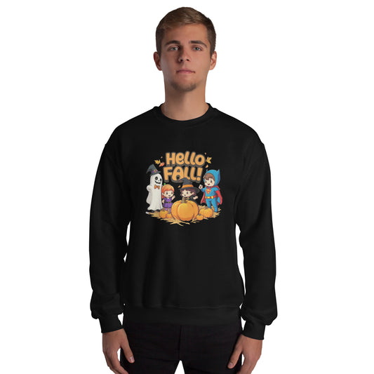 Hello Fall Unisex Sweatshirt  from Rare Plus Apparel – unique movie & pop culture inspired design.
