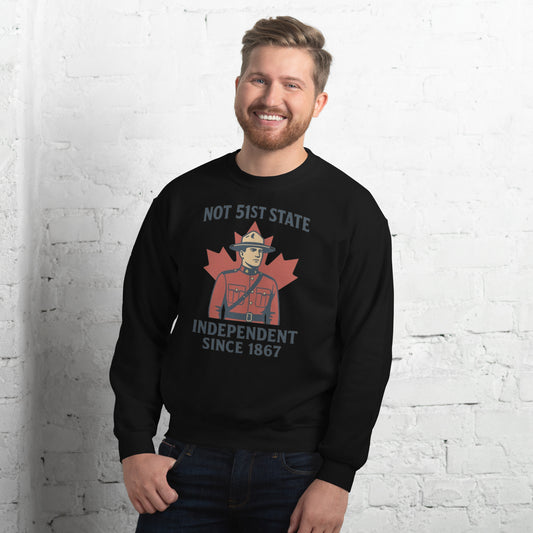 Not 51st State Mountie Unisex Sweatshirt  from Rare Plus Apparel – unique movie & pop culture inspired design.