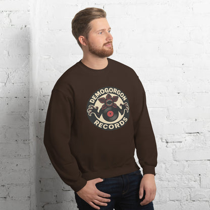 Demogorgon Records Unisex Sweatshirt  from Rare Plus Apparel – unique movie & pop culture inspired design.
