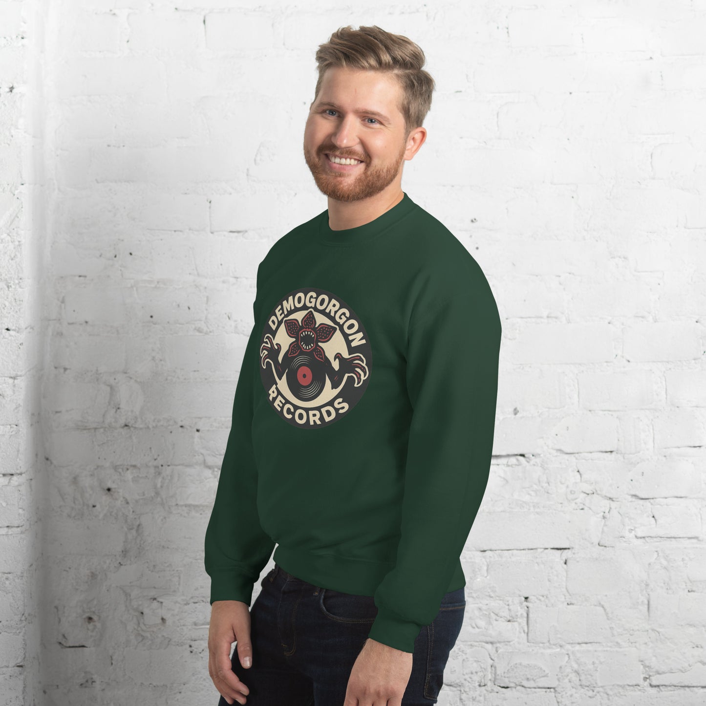 Demogorgon Records Unisex Sweatshirt  from Rare Plus Apparel – unique movie & pop culture inspired design.