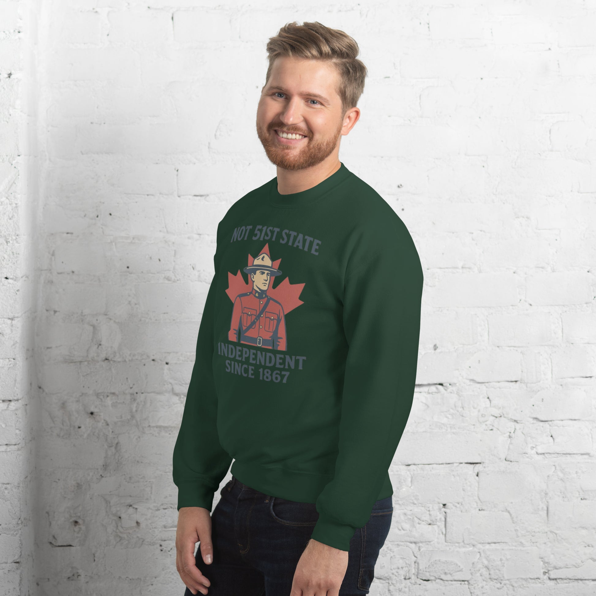 Not 51st State Mountie Unisex Sweatshirt  from Rare Plus Apparel – unique movie & pop culture inspired design.