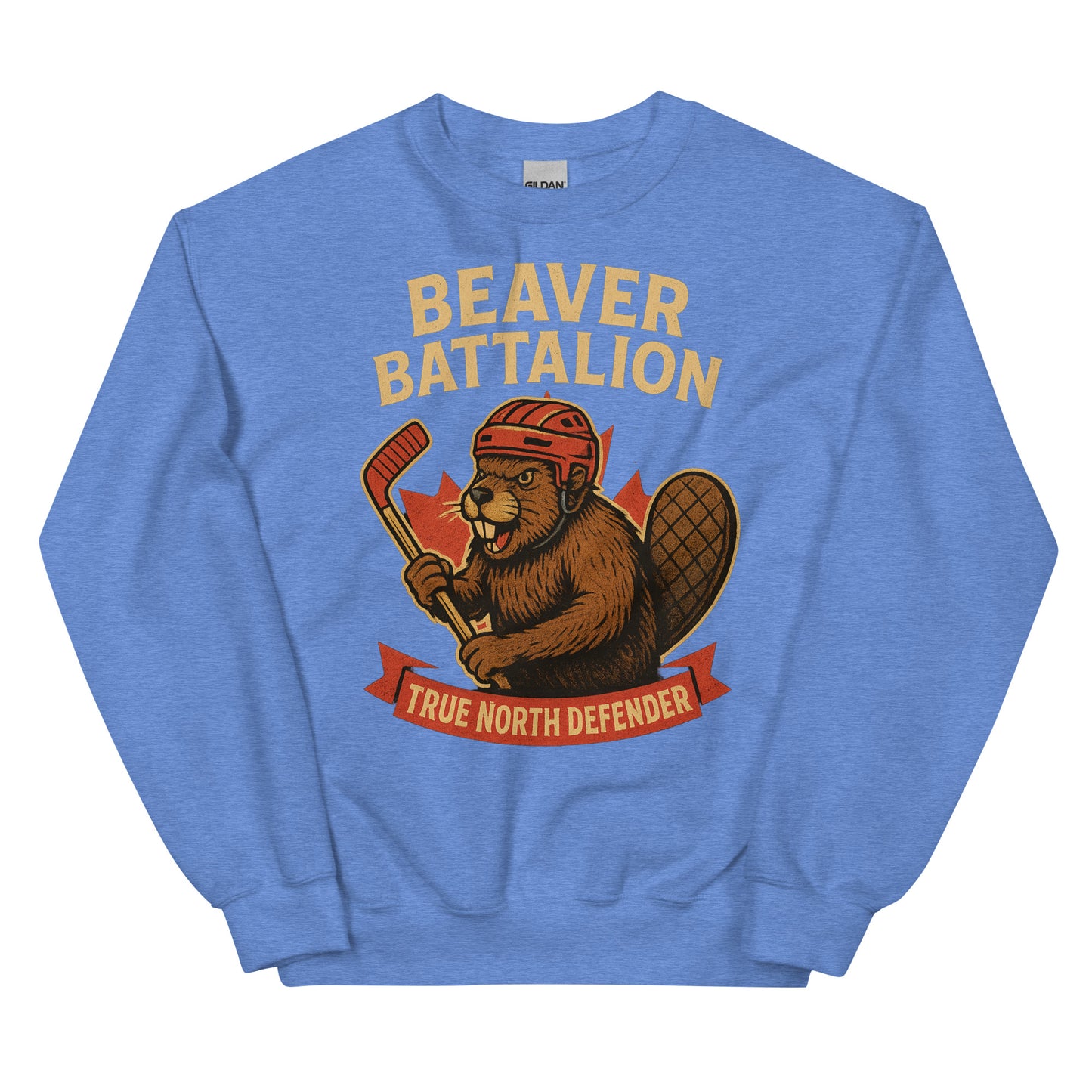 Beaver Battalion – True North Defender Unisex Sweatshirt  from Rare Plus Apparel – unique movie & pop culture inspired design.