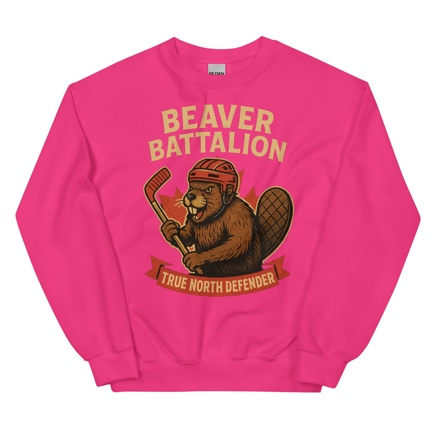Beaver Battalion – True North Defender Unisex Sweatshirt  from Rare Plus Apparel – unique movie & pop culture inspired design.