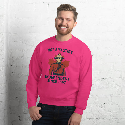 Not 51st State Mountie Unisex Sweatshirt  from Rare Plus Apparel – unique movie & pop culture inspired design.