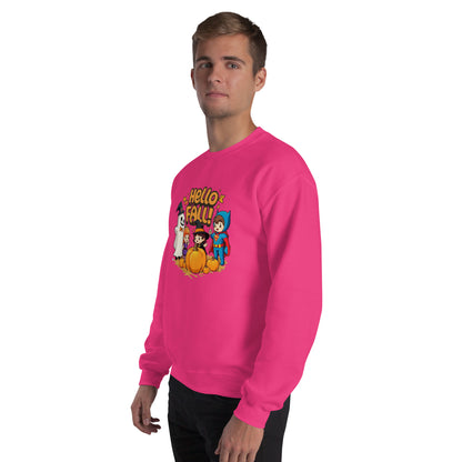 Hello Fall Unisex Sweatshirt  from Rare Plus Apparel – unique movie & pop culture inspired design.