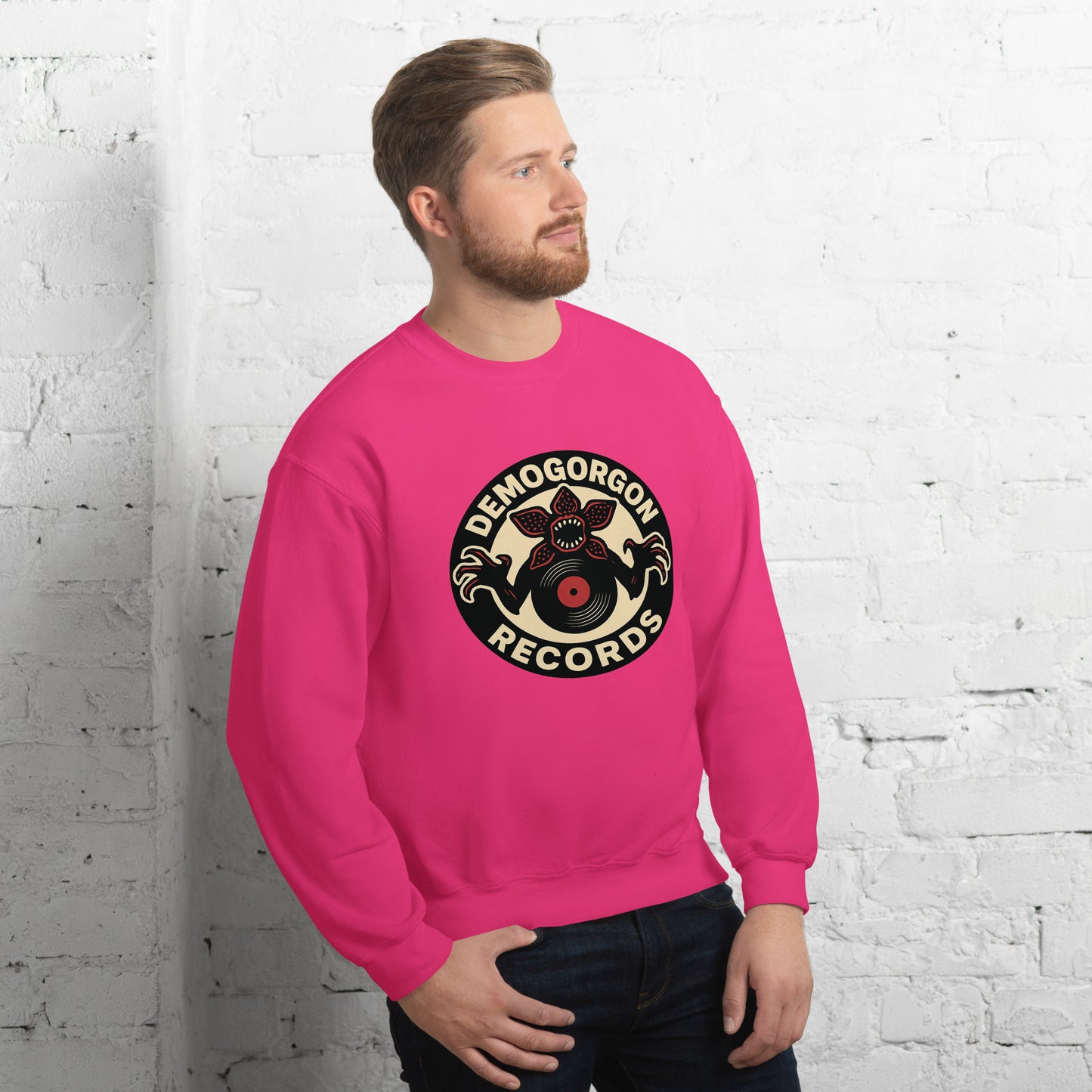 Demogorgon Records Unisex Sweatshirt  from Rare Plus Apparel – unique movie & pop culture inspired design.
