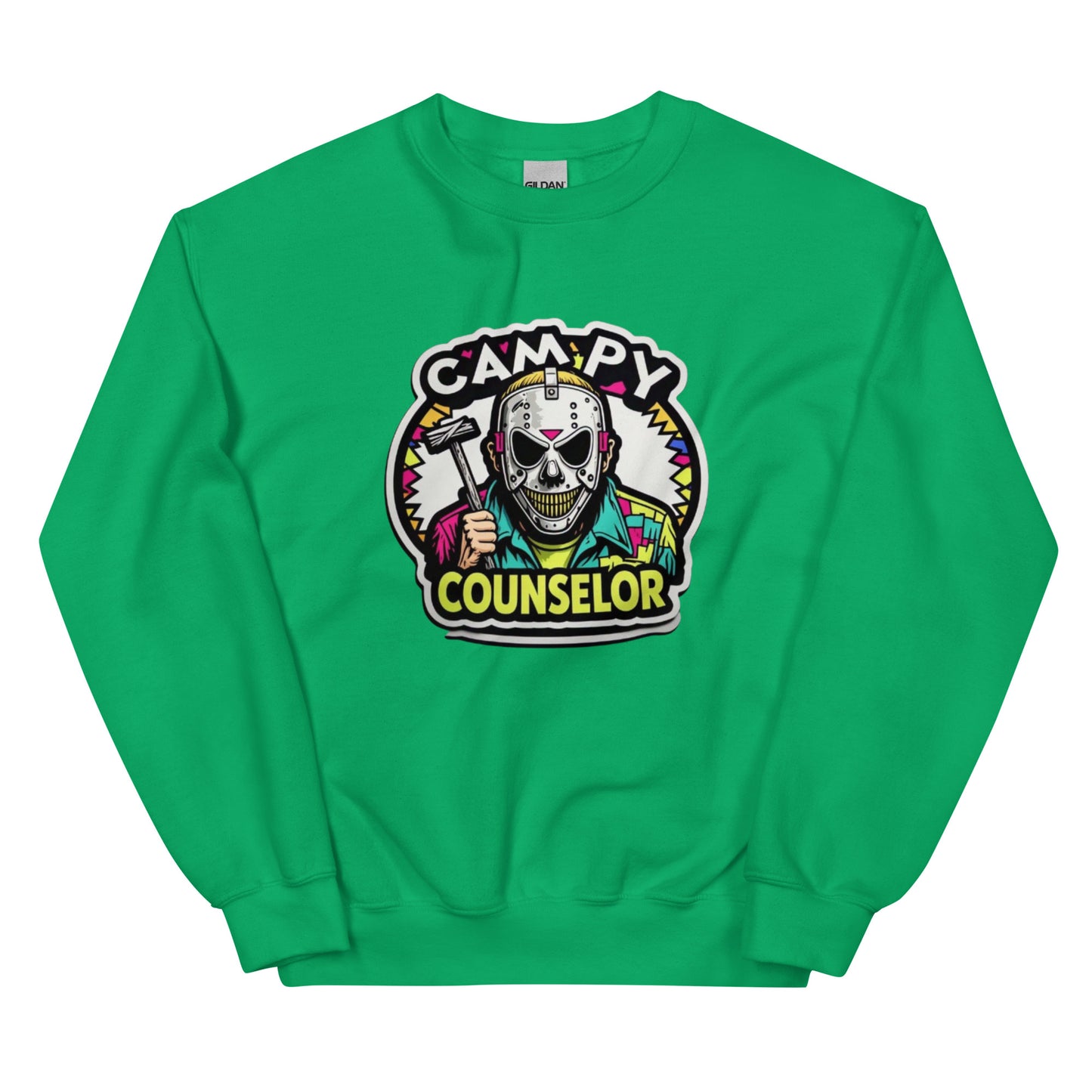 Campy Counselor Unisex Sweatshirt  from Rare Plus Apparel – unique movie & pop culture inspired design.