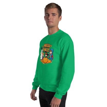 Hello Fall Unisex Sweatshirt  from Rare Plus Apparel – unique movie & pop culture inspired design.