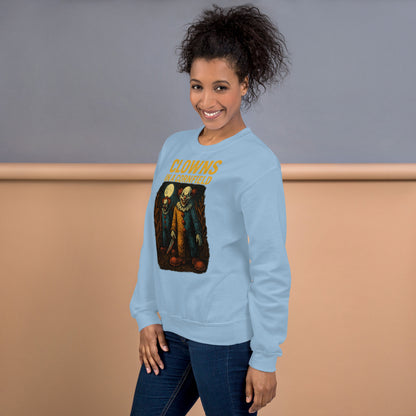 Clowns in a Cornfield Unisex Sweatshirt  from Rare Plus Apparel – unique movie & pop culture inspired design.