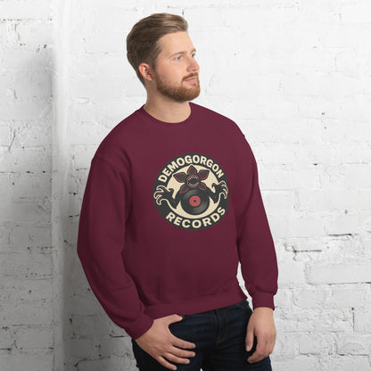 Demogorgon Records Unisex Sweatshirt  from Rare Plus Apparel – unique movie & pop culture inspired design.