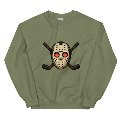Hockey Mask Haunt Unisex Sweatshirt  from Rare Plus Apparel – unique movie & pop culture inspired design.