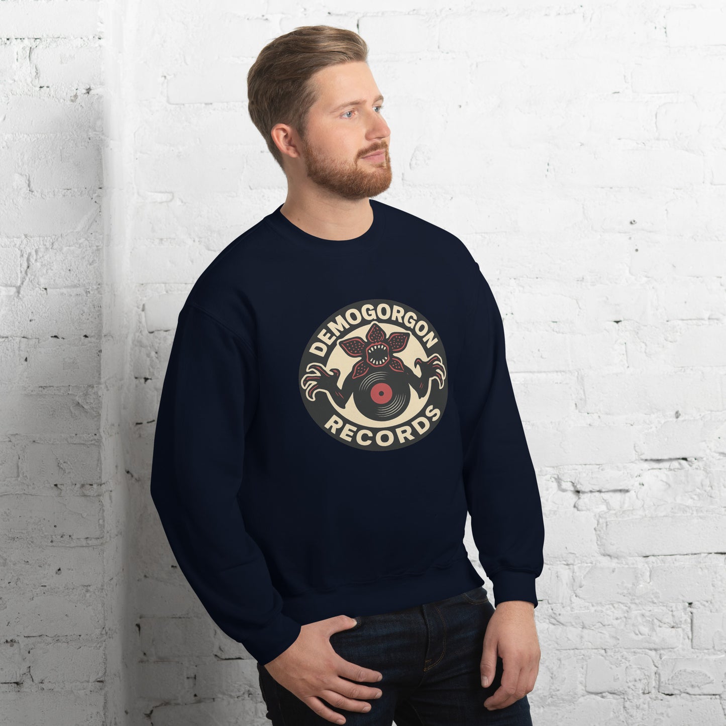 Demogorgon Records Unisex Sweatshirt  from Rare Plus Apparel – unique movie & pop culture inspired design.