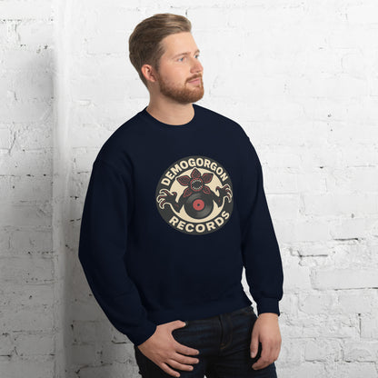 Demogorgon Records Unisex Sweatshirt  from Rare Plus Apparel – unique movie & pop culture inspired design.