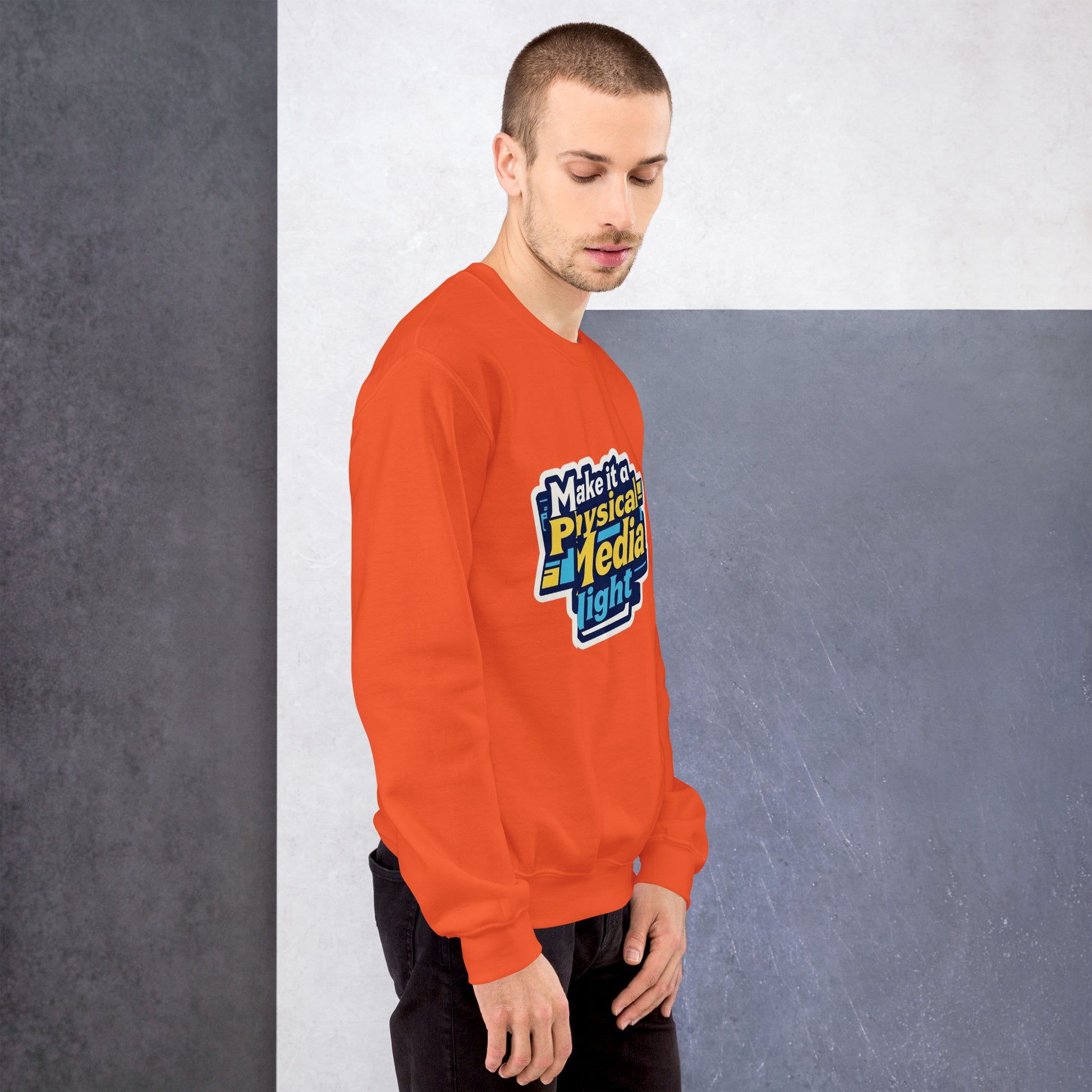 Make it a Physical Media Night Unisex Sweatshirt  from Rare Plus Apparel – unique movie & pop culture inspired design.