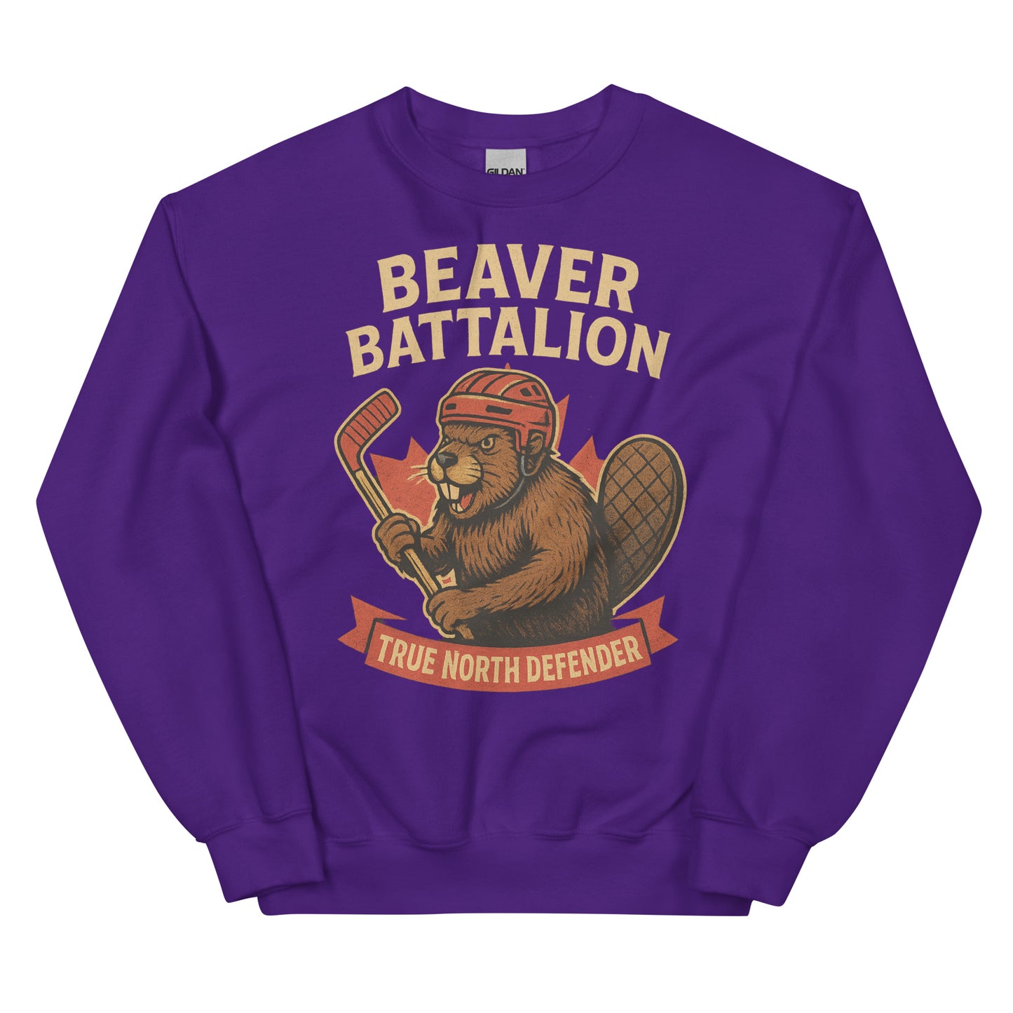 Beaver Battalion – True North Defender Unisex Sweatshirt  from Rare Plus Apparel – unique movie & pop culture inspired design.