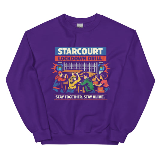 Starcourt Lockdown Drill Unisex Sweatshirt-Clothing-Rare Plus Apparel!-Printful