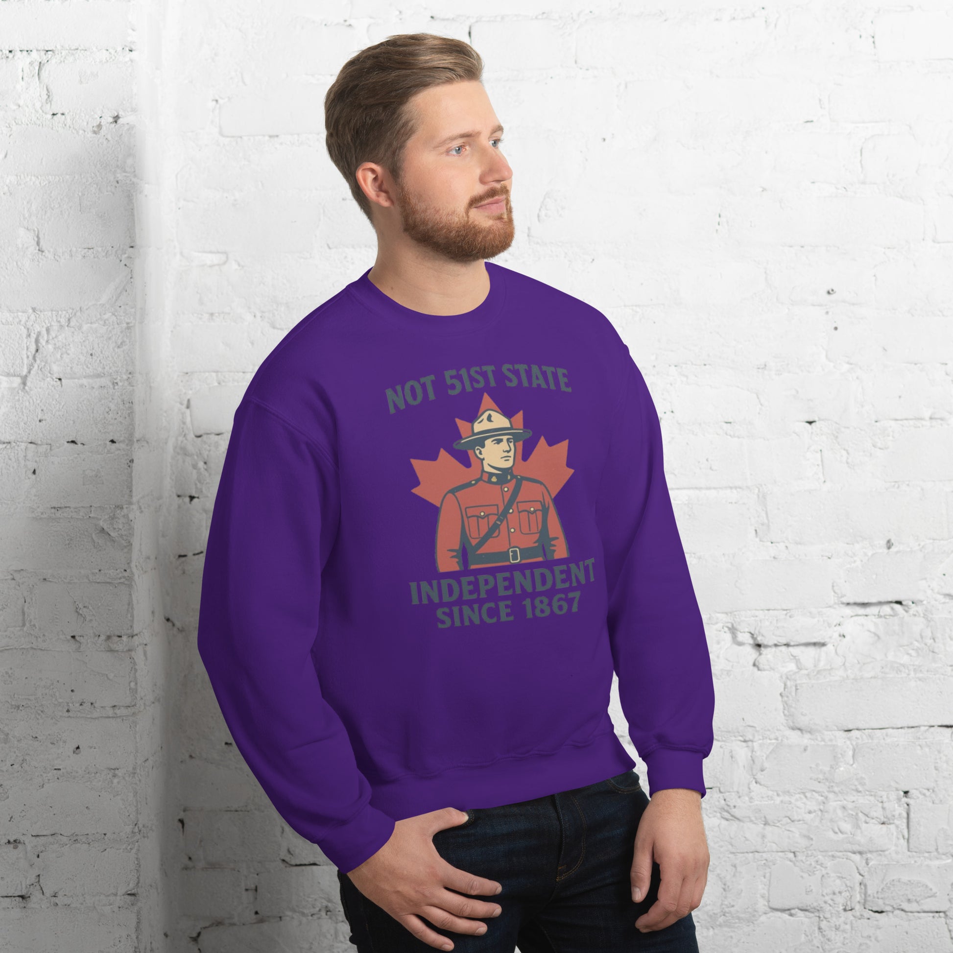 Not 51st State Mountie Unisex Sweatshirt  from Rare Plus Apparel – unique movie & pop culture inspired design.