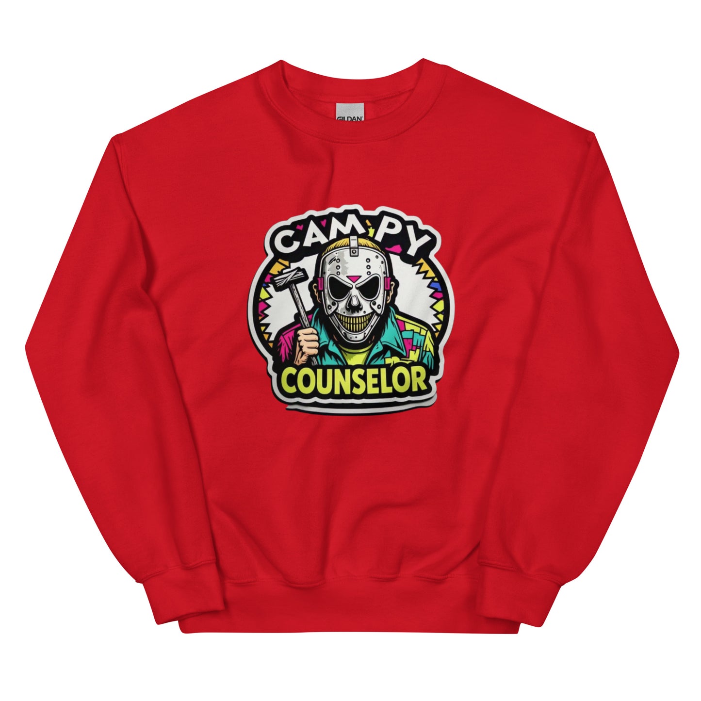 Campy Counselor Unisex Sweatshirt  from Rare Plus Apparel – unique movie & pop culture inspired design.