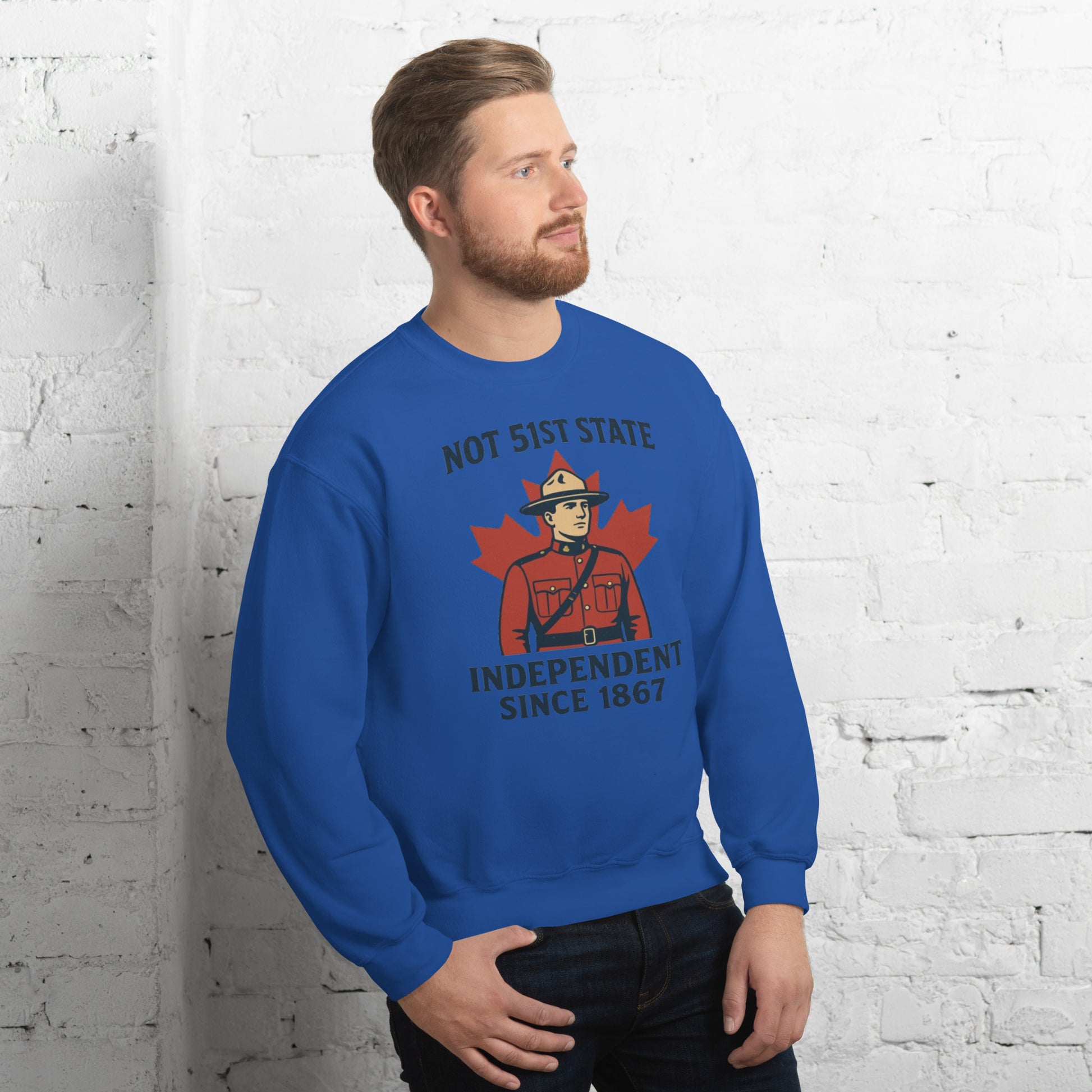 Not 51st State Mountie Unisex Sweatshirt  from Rare Plus Apparel – unique movie & pop culture inspired design.