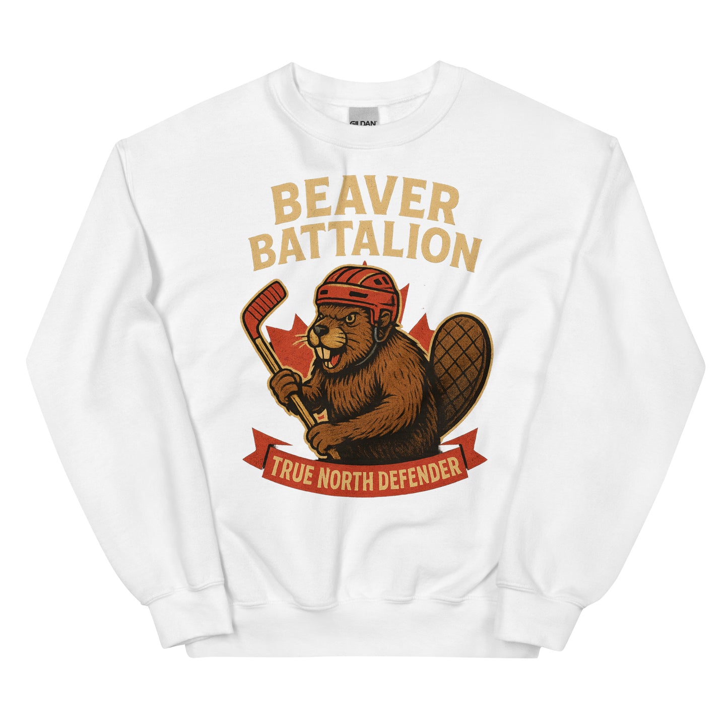 Beaver Battalion – True North Defender Unisex Sweatshirt  from Rare Plus Apparel – unique movie & pop culture inspired design.