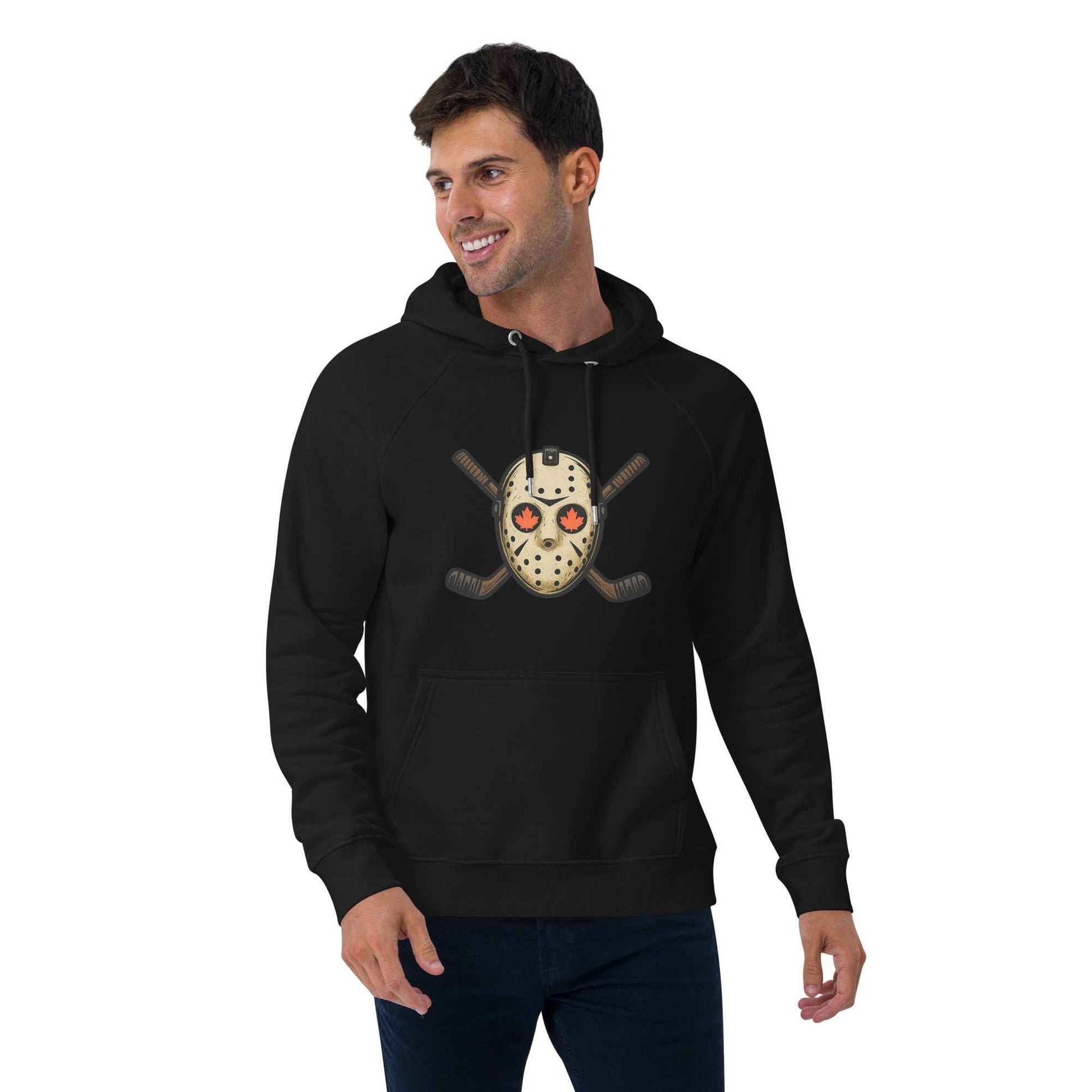 Hockey Mask Haunt Unisex eco raglan hoodie
