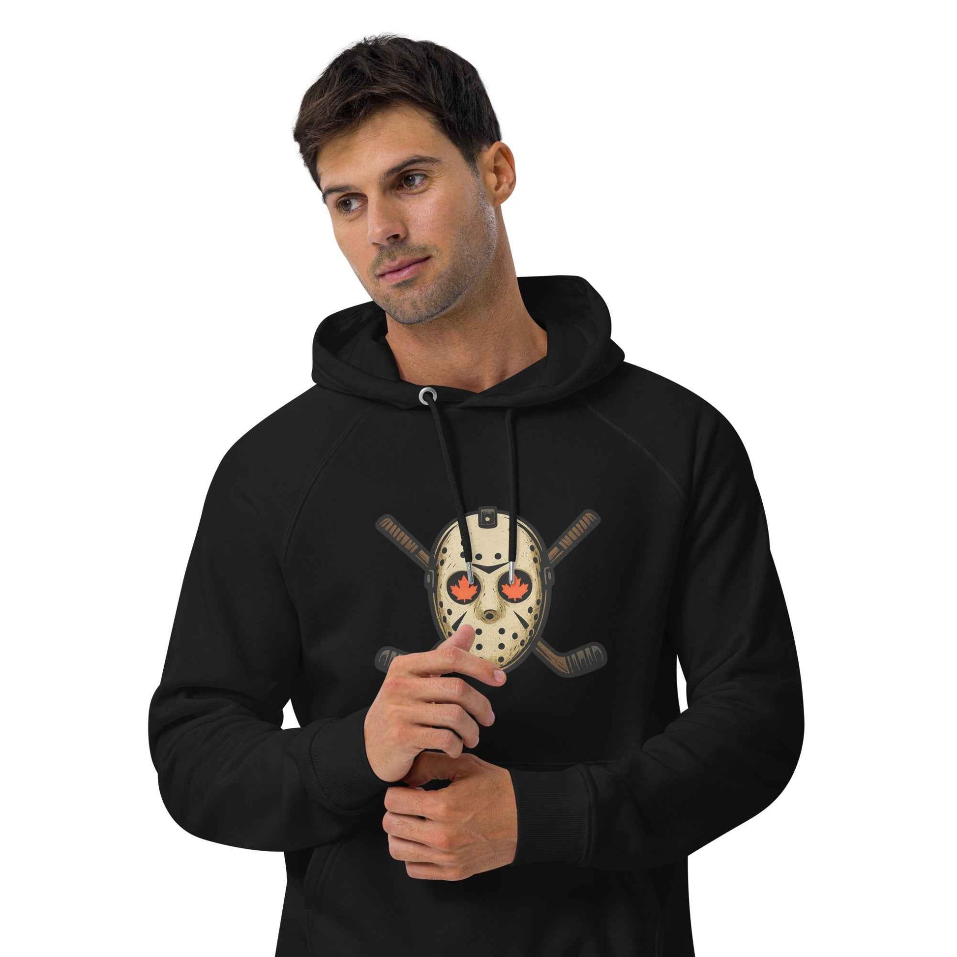 Hockey Mask Haunt Unisex eco raglan hoodie