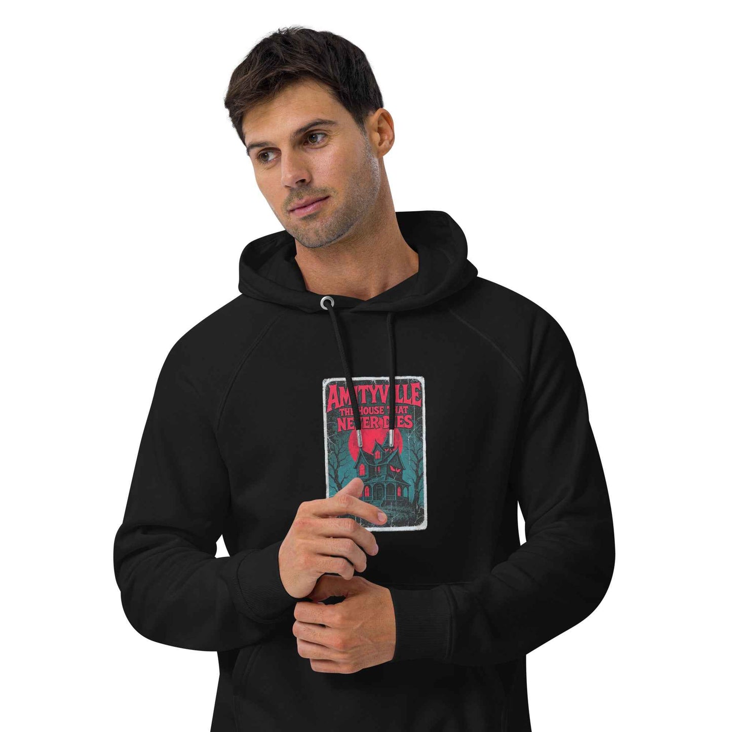 Amityville — The House That Never Dies Unisex eco raglan hoodie