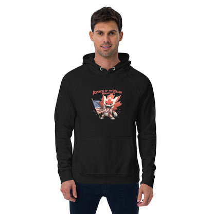 Maple Mayhem Unisex eco raglan hoodie  from Rare Plus Apparel – unique movie & pop culture inspired design.