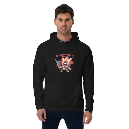 Maple Mayhem Unisex eco raglan hoodie  from Rare Plus Apparel – unique movie & pop culture inspired design.