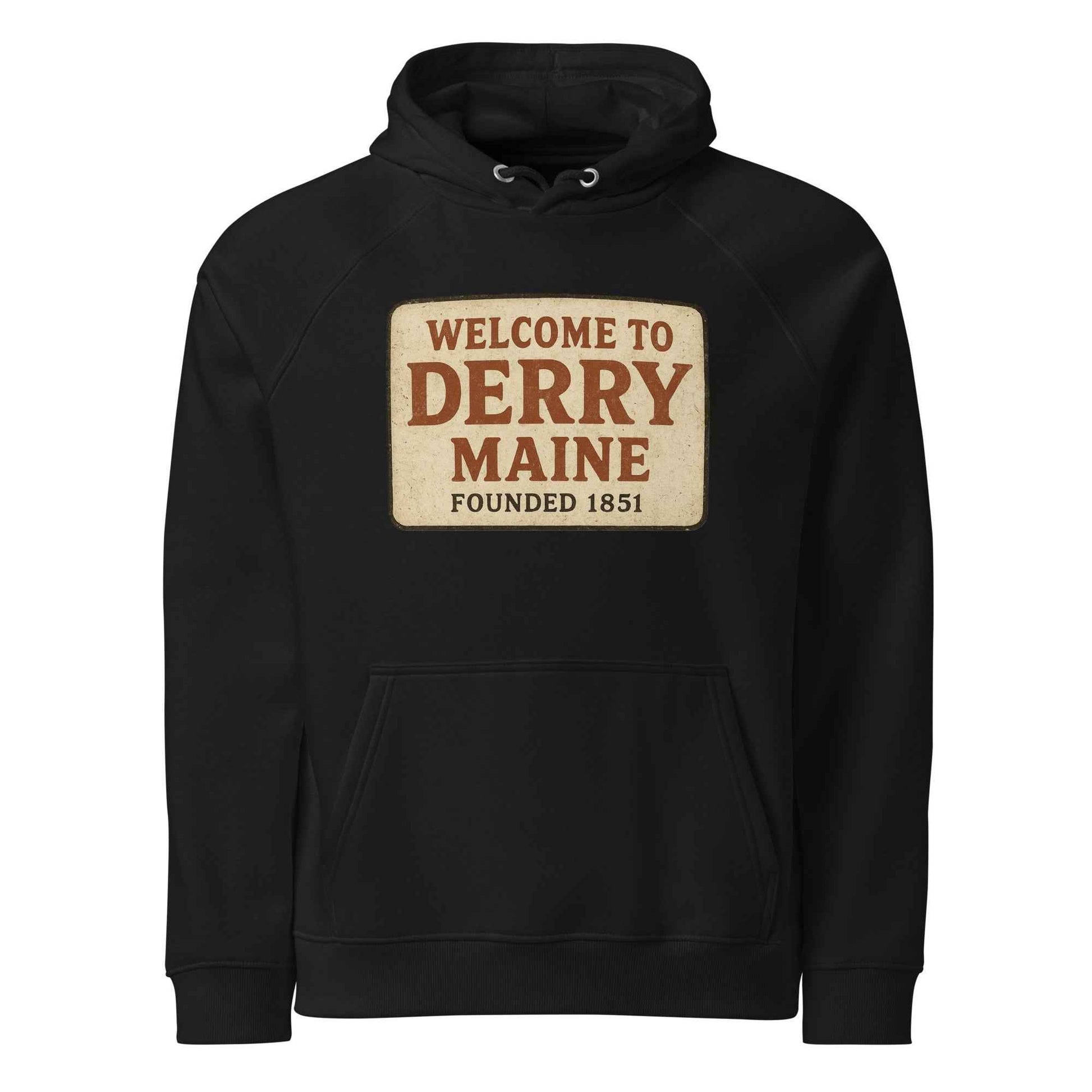 Welcome to Derry, Maine: Founded 1851 Unisex eco raglan hoodie