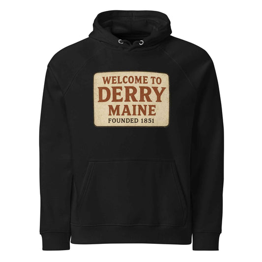 Welcome to Derry, Maine: Founded 1851 Unisex eco raglan hoodie