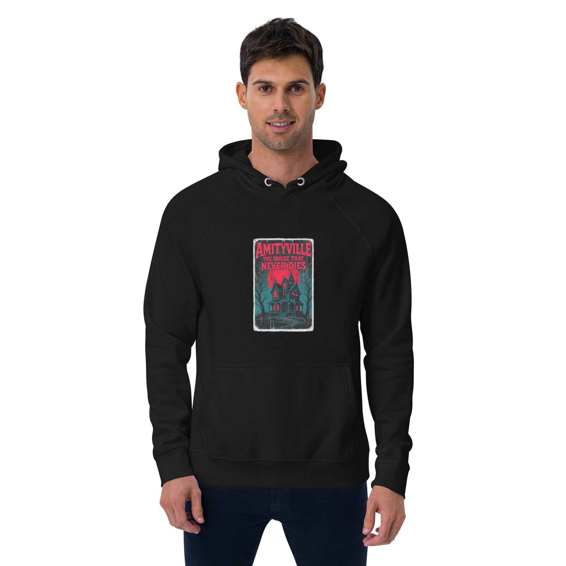 Amityville — The House That Never Dies Unisex eco raglan hoodie