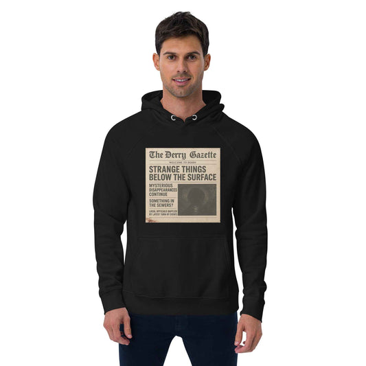 The Derry Gazette “Strange Things Below the Surface” Unisex eco raglan hoodie