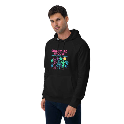 Graveyard Groove – Dancing Ghouls of the 80s Unisex hoodie eco raglan