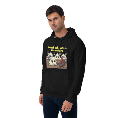 Mashed Potato Monsters Unisex eco raglan hoodie