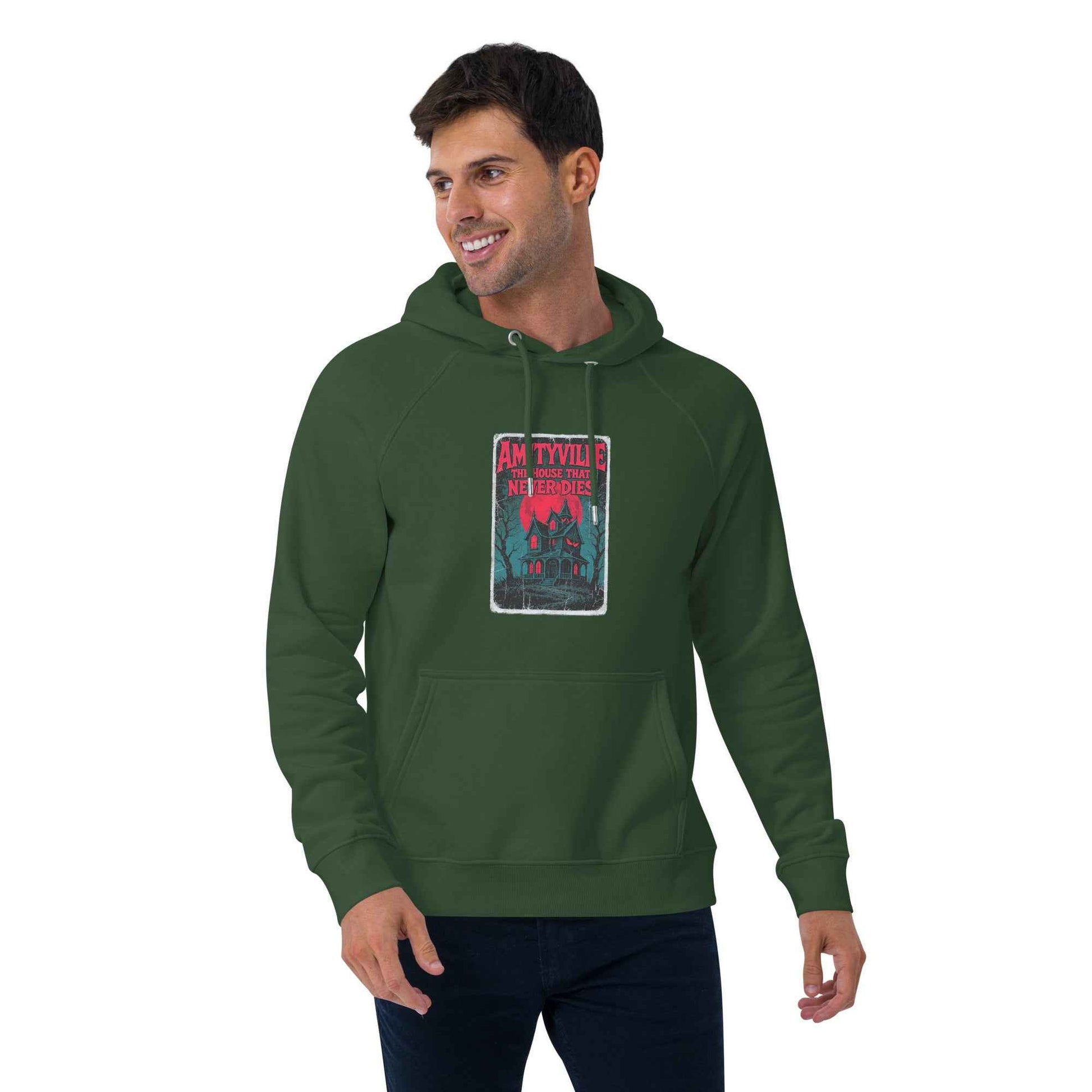 Amityville — The House That Never Dies Unisex eco raglan hoodie